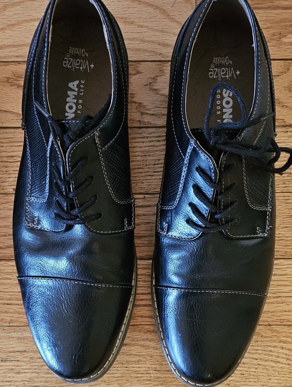 2 pr Bundle Shoes Men's Apt. 9 Brown & Sonoma Black Dress/work Shoes Sz 9 - Picture 5 of 16